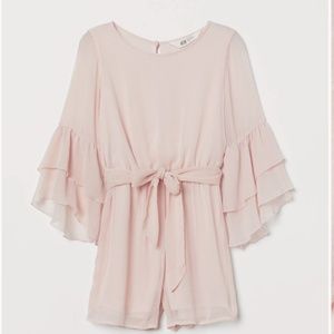 EUC Girls Chiffon Romper w/ Bell Sleeves sz 13/14